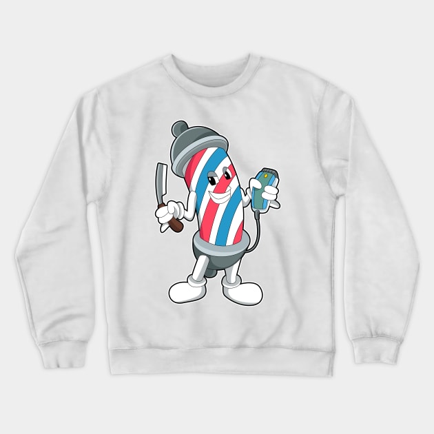 Can as Hairdresser with Razor Crewneck Sweatshirt by Markus Schnabel